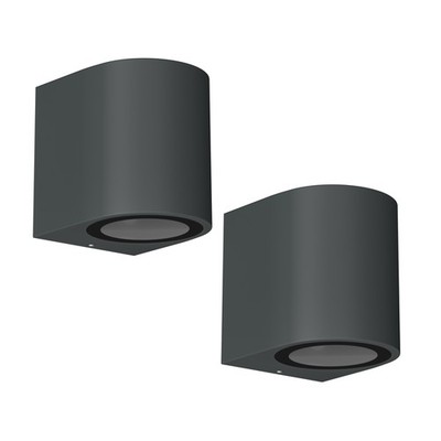 2x Wandleuchte ALSE für außen IP54 Downlight anthrazit matt rund 1x GU10 max.