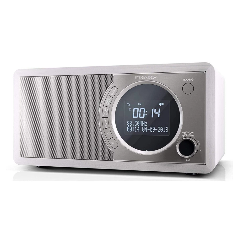 Radio lateral de cama Sharp DR-450 (WH) 6W DAB+ FM con Bluetooth y pantalla LED - blanca