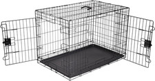 Portable, Easy to Assemble, Foldable Metal Wire Dog Crate with Removable Tray, D