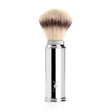 TRAVEL Chrome Silvertip Fiber Travel Shaving Brush