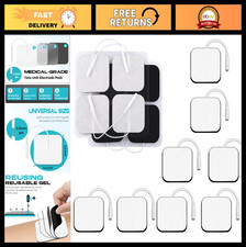 8 PCS 2x2" Tens Unit Electrode Pads for Muscle Stimulator - Reusable, Self-Stick