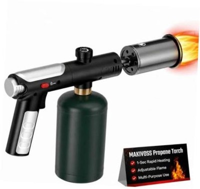 Powerful Propane Torch Gun, Flame Thrower Gun with One-Tap Max Matte Black(pro)