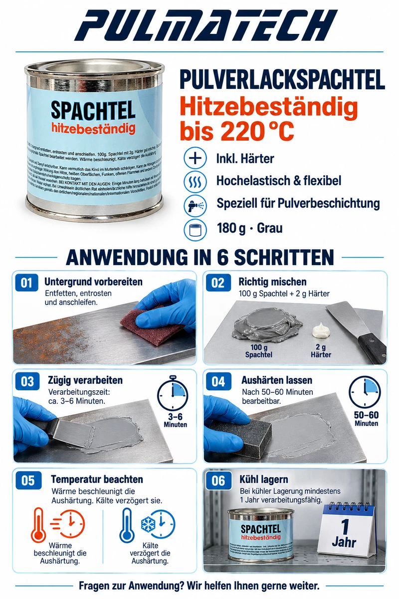 Spachtel - hitzebeständig bis 220°C. (Menge: 180g. )