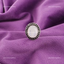 Halloween Sale Natural Rainbow Moonstone New Statement Ring 925 Sterling Silver