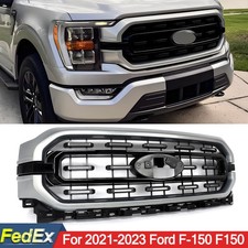 Js Iconic Silver Front Bumper Upper Grille For Ford F-150 F150 2021 2022 2023