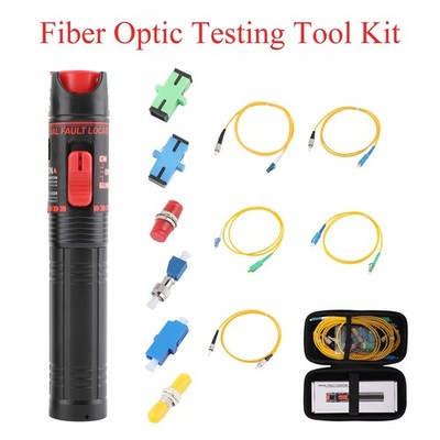 Fiber Optic Cable Troubleshoot Kit with Adapter & Patch Cord