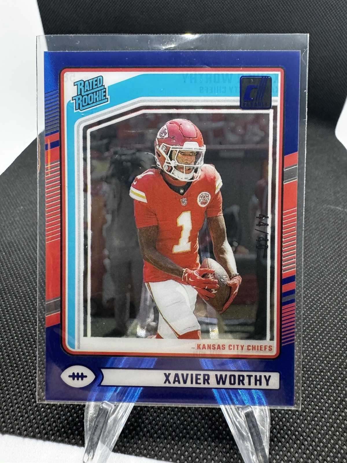 2024 Panini Clearly Donruss #58 Xavier Worthy Blue #'d 44/49 G4