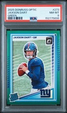2025 PANINI DONRUSS OPTIC GREEN #273 JAXSON DART 5/5 PSA 8