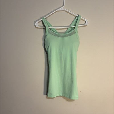 Lululemon Rally Your Heart Tank Built-in support 6 Strappy back Green Call out