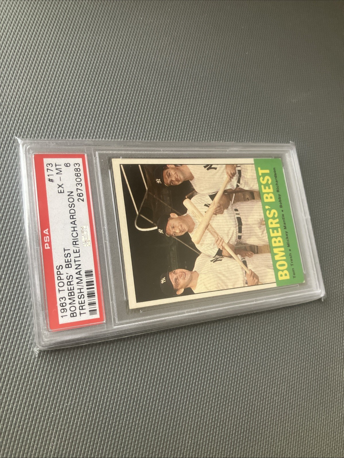 Topps 1963 Bombers' Best #173 PSA 6 Mickey Mantle Tom Tresh Bobby Richardson view 4