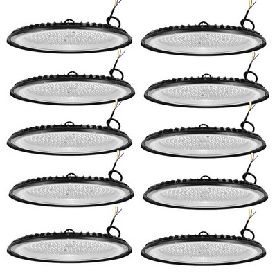 10 Pack 200W High Bay LED Lights UFO Industrial Workshop Warehouse Factory Lamps