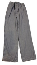 NEW CHEF BLACK WHITE CHECKERED DRAWSTRING PANTS, Medium