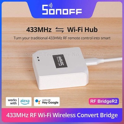 SONOFF RF Bridge R2 433MHz RF WLAN Wireless Gateway Smart Scene Home Security S