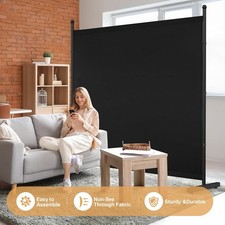 6ft Single Panel Room Divider Privacy Screen for Office Bedroom Decorative Black