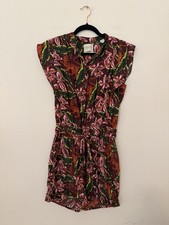 Scotch  Soda Tropical Floral Tiger Print Romper Sz M Resortwear Vacation Summer