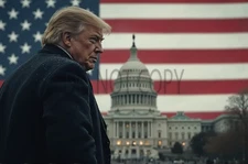 Donald  Trump American Flag AI Generated Photo MAGA President, USA 8X10 Print