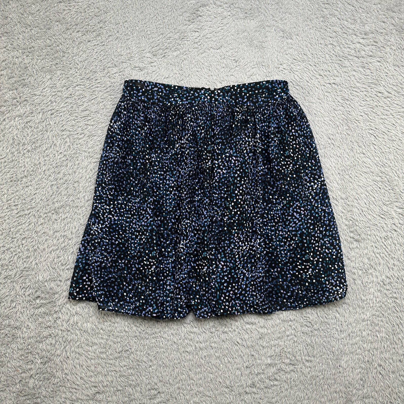 Banana Republic Womens 0 Summer Skirt Dots black blue Shor Polyester light
