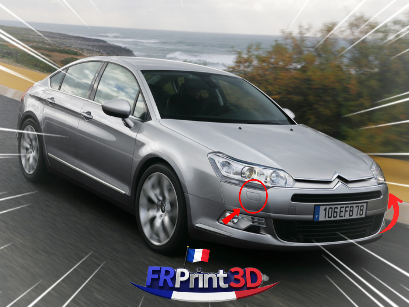 Cache lave-phare perdu pour Citroën C5 X7 remplacez le lot gauche et droit en plastique ABS