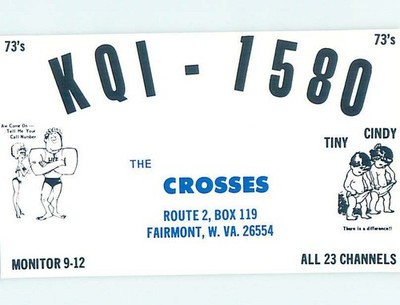 Pre-1980 RADIO CARD - CB HAM OR QSL Fairmont - Near Morgantown WV m/09 AH2954