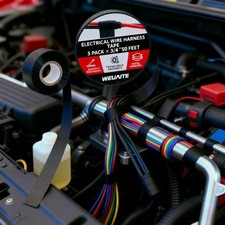 5 Rolls Automotive Wiring Harness Tape 3/4"x50FT - High Temp Self-Adhesive 05