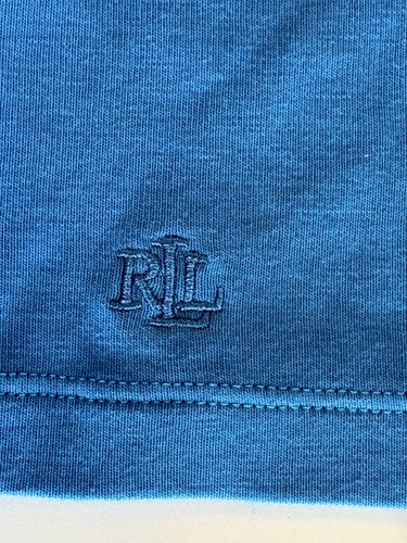 Lauren Ralph Lauren Women’s Blouse Size XL Blue Boat Neck Lace Up Side Nautical - Picture 6 of 9