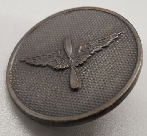 Orig WW1 Army AIR SERVICE Collar Insignia Wings Enlisted Screw Post WWI Brass