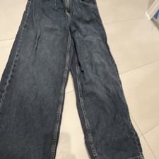 Zara Girls Wide-Leg Jeans Blue Denim 11-12 Years 140cm Drawstring Waist