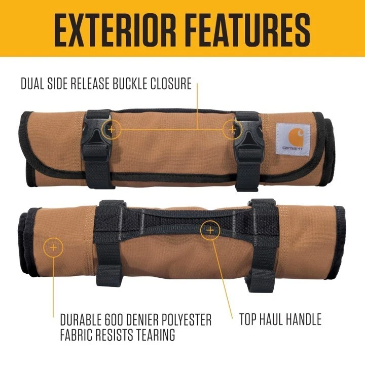 Carhartt 18 Pocket Utility One Size, Essential Tool Roll (Carhartt Brown) - Image 4 of 4