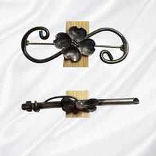 2 Vintage Bar Brooches Stuart Nye - Art Nouveau Style Label Pin - One is marked