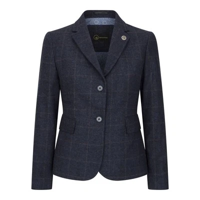 Damen Marineblau Geschneidert Tweed Formelle Blazer Wollmischung Klassisch 1920s - Bild 1 von 4
