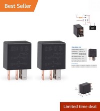 Pack of 2 5-Pin 12V 30A SPDT Relays - Quality for Reliable Performance