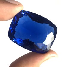 Deep Blue Tanzania OF Tanzanite Natural 45 Ct Loose Cushion CERTIFIED Gemstone