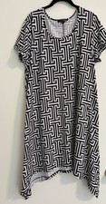 Preowned Lexington Avenue Black & White Patterned Sundress Size 2x