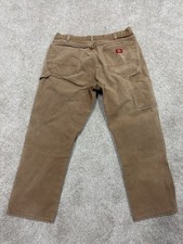Vintage Dickies FADED Carpenter Pants Mens 36x39 Tan Canvas Painted Workwear