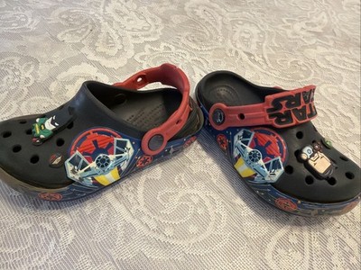 CROCS Star Wars Kids 9 Imperial Darth Vadar Black Girls/Boys Clogs Well Worn