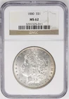 1880 P Morgan Silver Dollar  S$1 ~ NGC MS-62