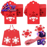 GeschenkanhäNger Rot 100 StüCk Weihnachten 5X10Cm Mit Schnur Deko Weihnachten