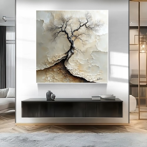 Leinwand Bild Landschaft Baum Modernes Gemälde Wandbilder XXL Wohnzimmer 7726A - Bild 3 von 8