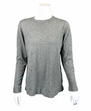 Martha Stewart Crew-Neck Long-Sleeves Sweater w/ Ribbed Details Grey XX-Small Sz