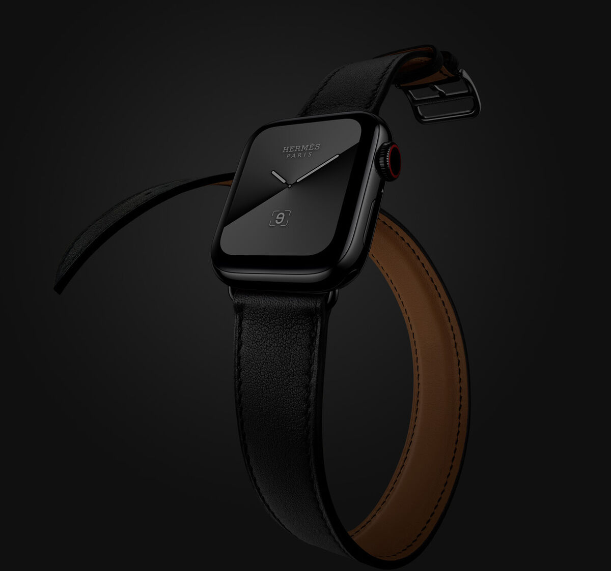 New Apple Watch Hermès Hermes Series 8 45mm Space Black Noir Double Tour  LTE GPS