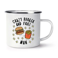 VerrüCkte Hamburger Und Frittieren Mann Stars Emaille Tasse Lustig Spass Schnell