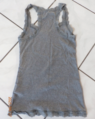 Hollister Y2K Cami Tank Top HCO Lace trim Small Boho Fairy Gray