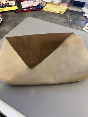 M Lady Limited Brown And Camel Ultra Suede Clutch