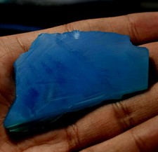 Untreated 95.75 Ct Natural Chalcedony Deep- Blue Translucent Superb Rough Slab