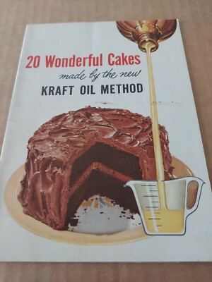 Vintage 1955 Booklet ''20 Wonderful Cakes'' Kraft Oil Method Rare Find!