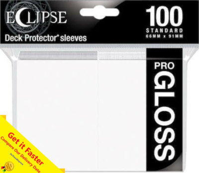 Ultra Pro Gloss Deck Protector Sleeves ECLIPSE WHITE 100ct MAGIC POKEMON