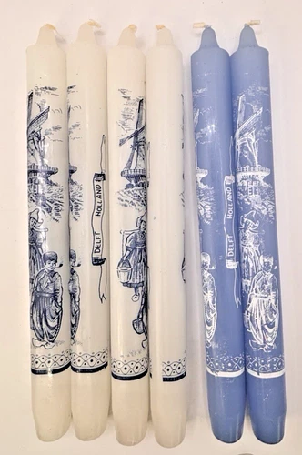 Delft Design 10 In Taper Candles Handmade In Holland 6 Candle 2 Packs VTG Unused