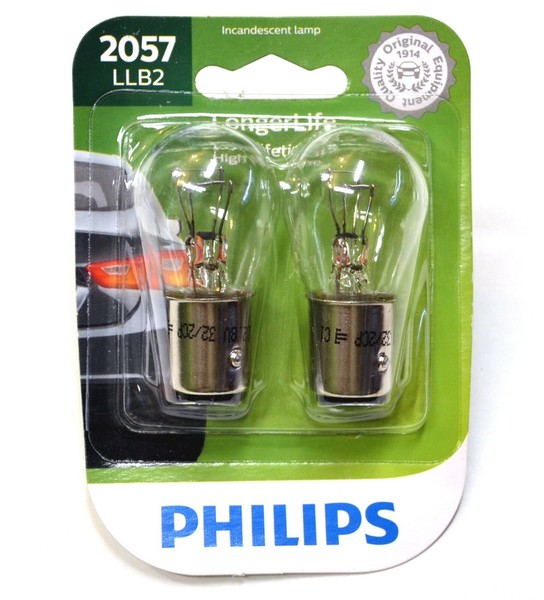 Philips Longerlife 2057 27/6,7W Zwei GlüHbirnen Bremslicht Ersatzlampe Passend-image