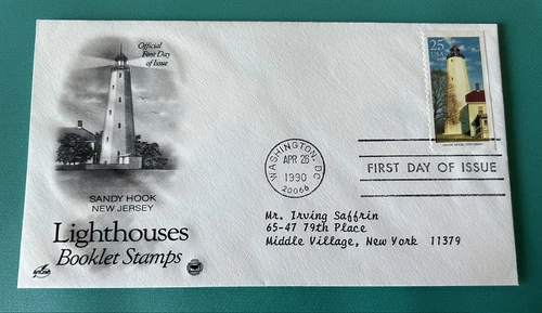 Lighthouses Sandy Hook New Jersey 1990 First Day Cover