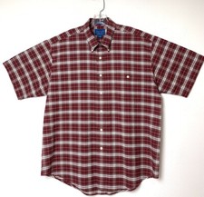 Vintage Towncraft Shirt Men  s L Short Sleeve Button Down Wrinkle Free Red Plaid